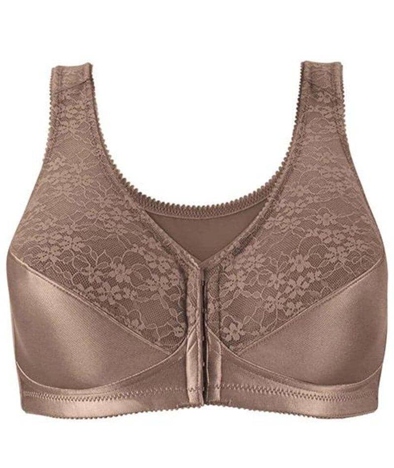Exquisite Form Fully Front Close Wire-Free Posture Bra With Lace - Walnut - Image 12