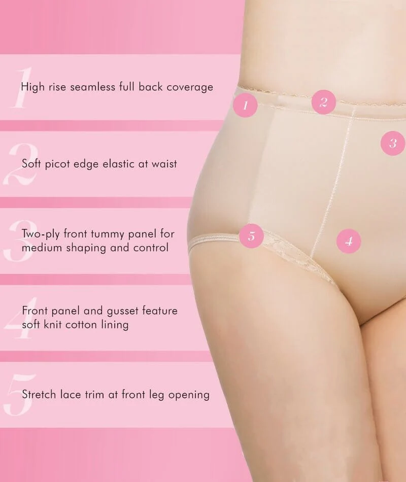 Exquisite Form Control Top Lace Shaping Brief 2 Pack - Nude - Image 4