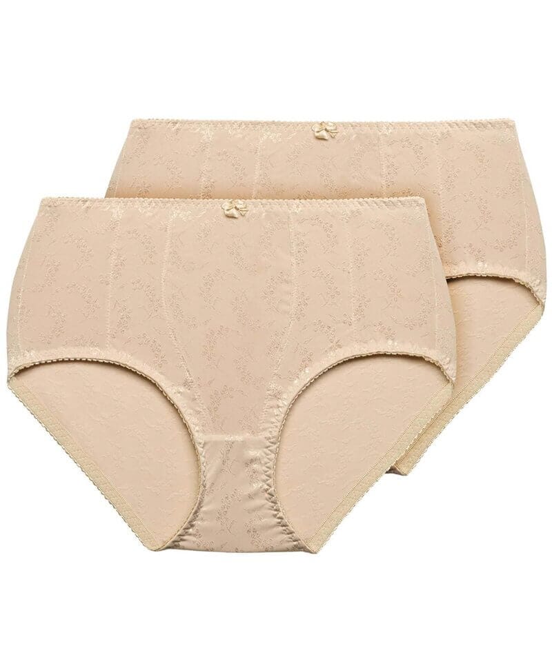 Exquisite Form Floral Jacquard Shaping Brief 2 Pack - Nude - Image 6