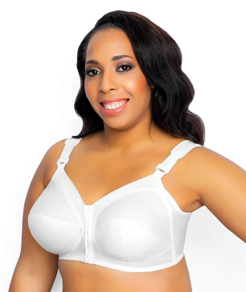 Exquisite Form Fully Front Close Wire-Free Classic Support Bra- White - Image 6