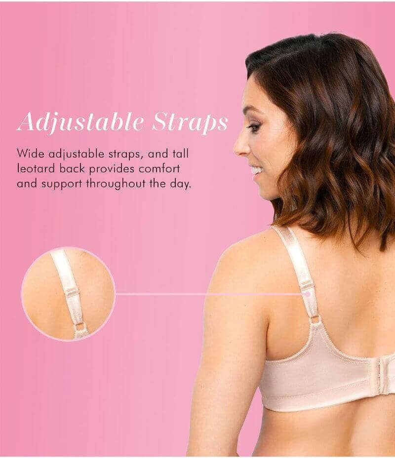 Exquisite Form Fully Side Shaping Wire-Free Bra With Floral - Rose Beige - Image 6