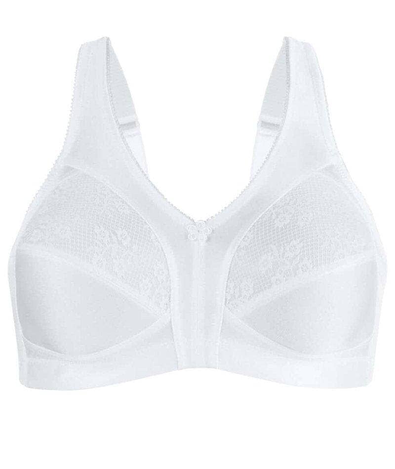 Exquisite Form Fully Side Shaping Wire-Free Bra With Floral - White - Image 4