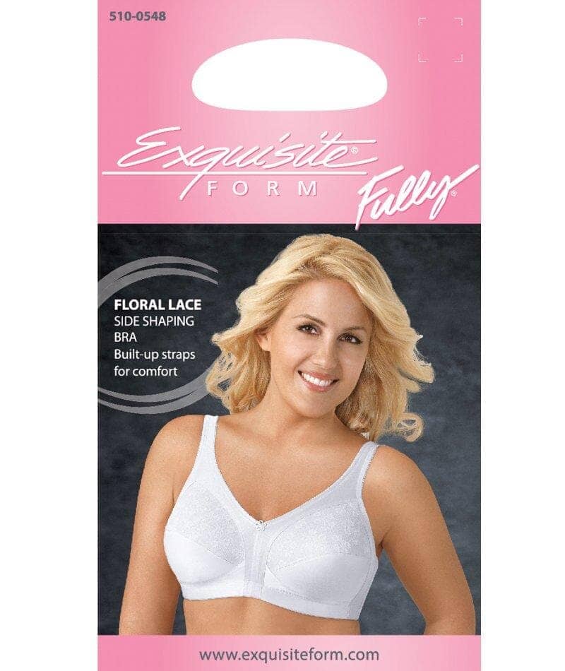 Exquisite Form Fully Side Shaping Wire-Free Bra With Floral - White - Image 6