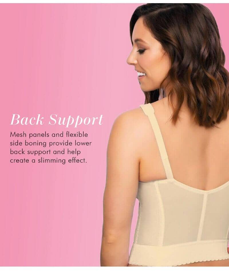 Exquisite Form Fully Front Close Longline Posture Wire-Free Bra - Beige - Image 6