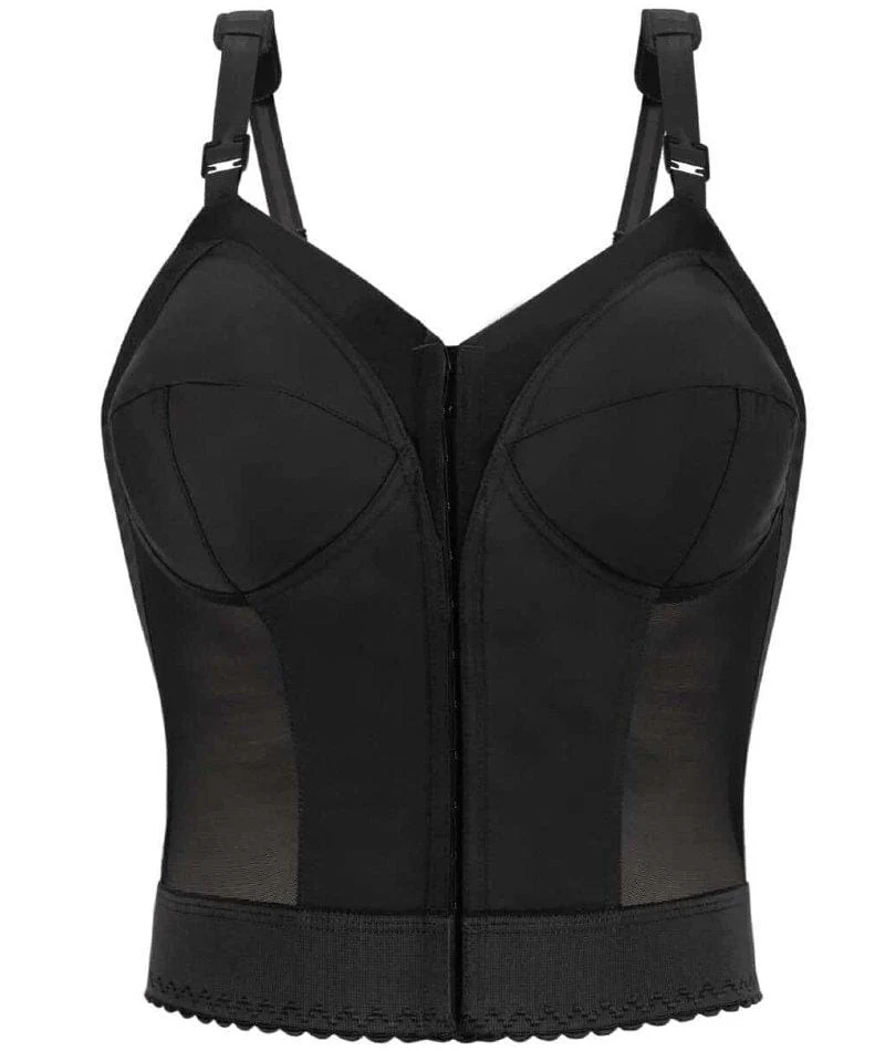 Exquisite Form Fully Front Close Longline Posture Wire-Free Bra - Black - Image 3