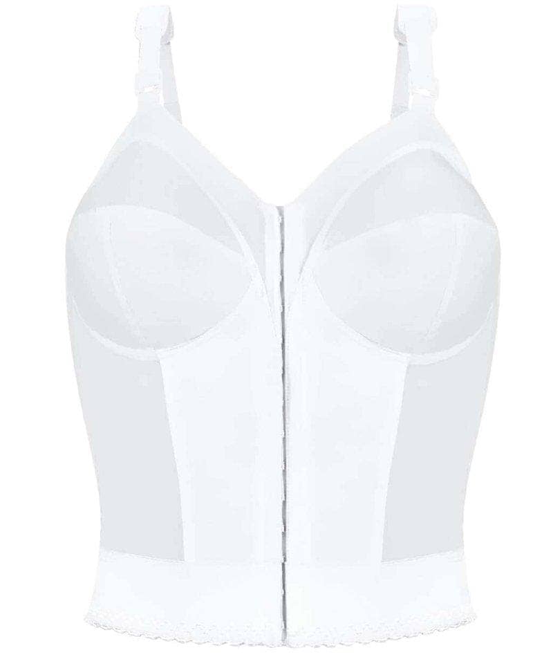 Exquisite Form Fully Front Close Longline Posture Wire-Free Bra - White - Image 12