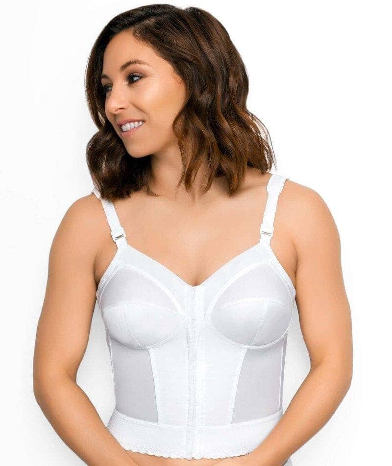 Exquisite Form Fully Front Close Longline Posture Wire-Free Bra - White - Image 3