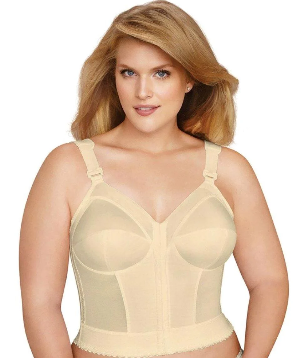 Exquisite Form Fully Front Close Longline Posture Wire-Free Bra - White - Image 6