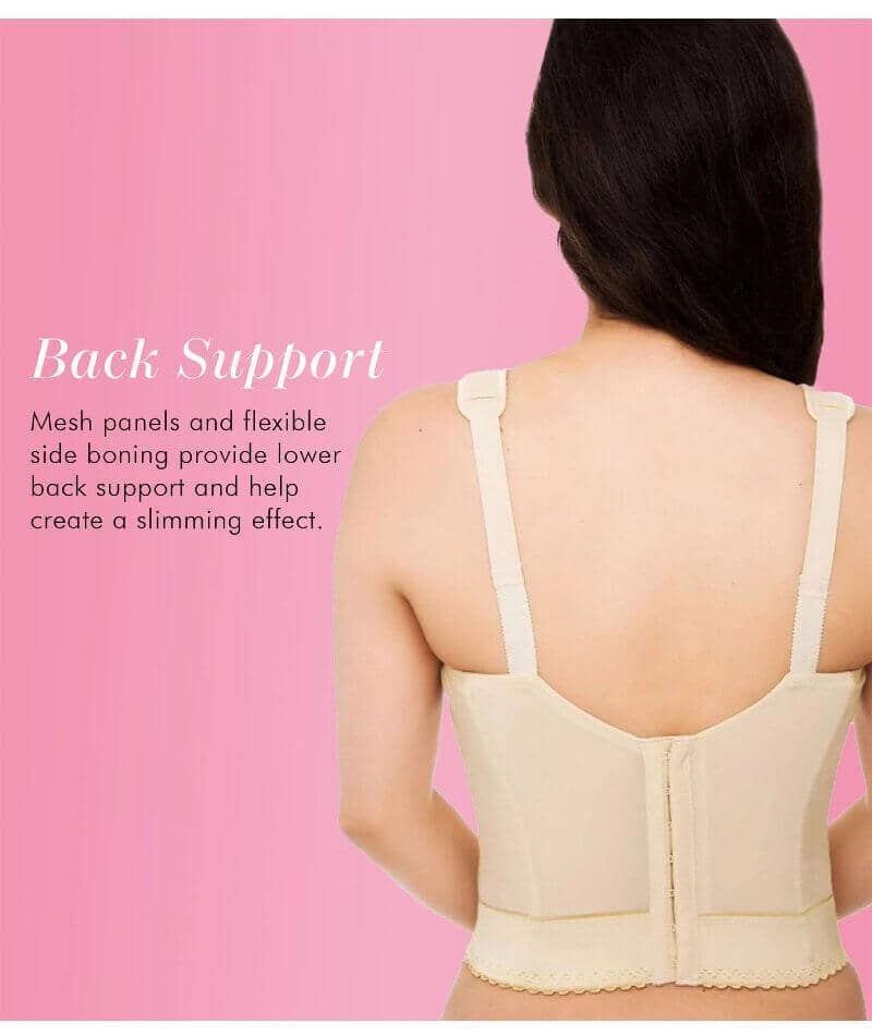 Exquisite Form Fully Back Close Longline Wire-Free Bra - Beige - Image 5