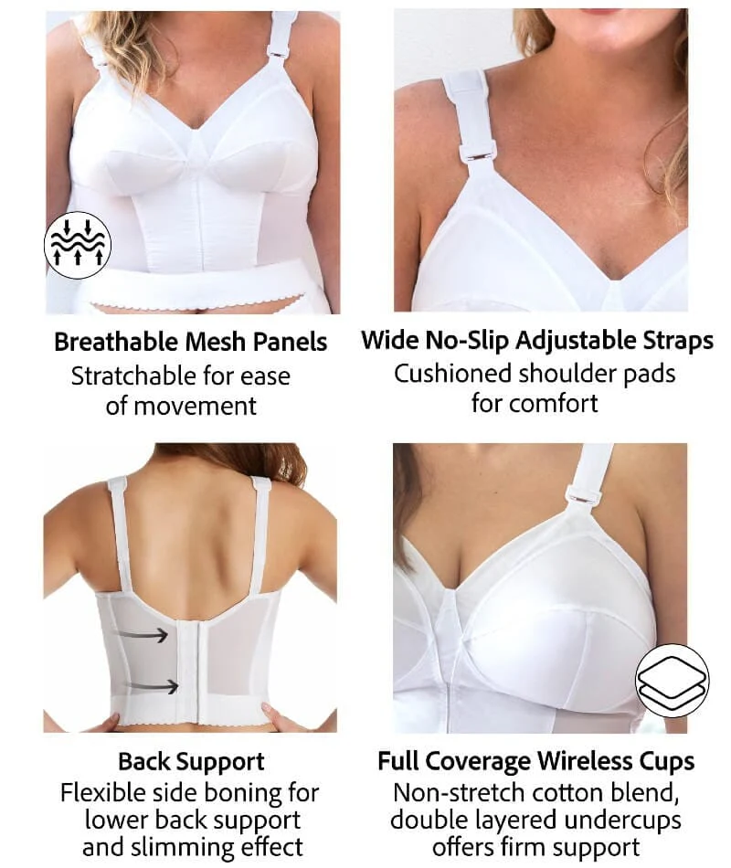 Exquisite Form Fully Back Close Longline Wire-Free Bra - Beige - Image 7