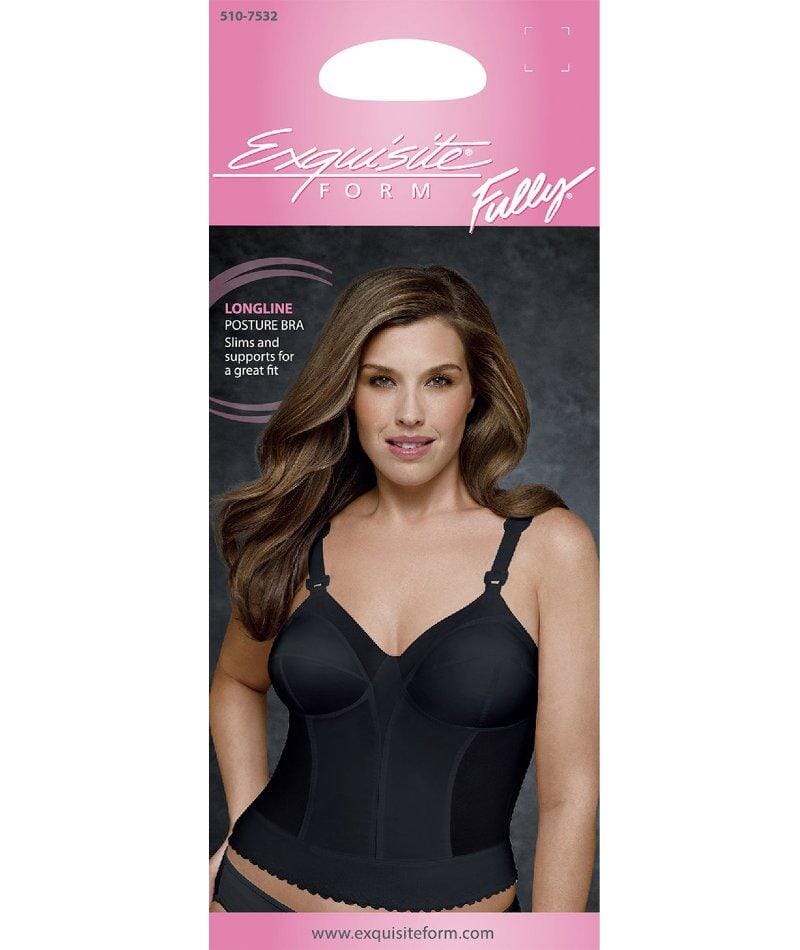 Exquisite Form Fully Back Close Longline Bra - Black - Image 8
