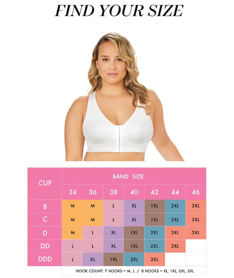 Exquisite Form Fully Seamless Wire-Free Full Coverage Bra with Front Closure - Nude - Image 12
