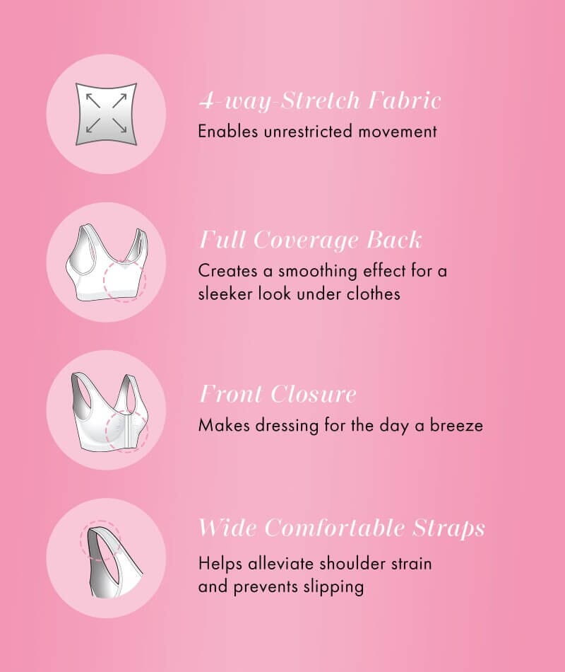 Exquisite Form Fully Seamless Wire-Free Full Coverage Bra with Front Closure - Nude - Image 4