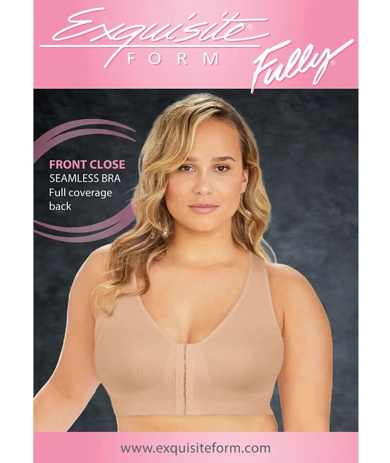 Exquisite Form Fully Seamless Wire-Free Full Coverage Bra with Front Closure - Nude - Image 8