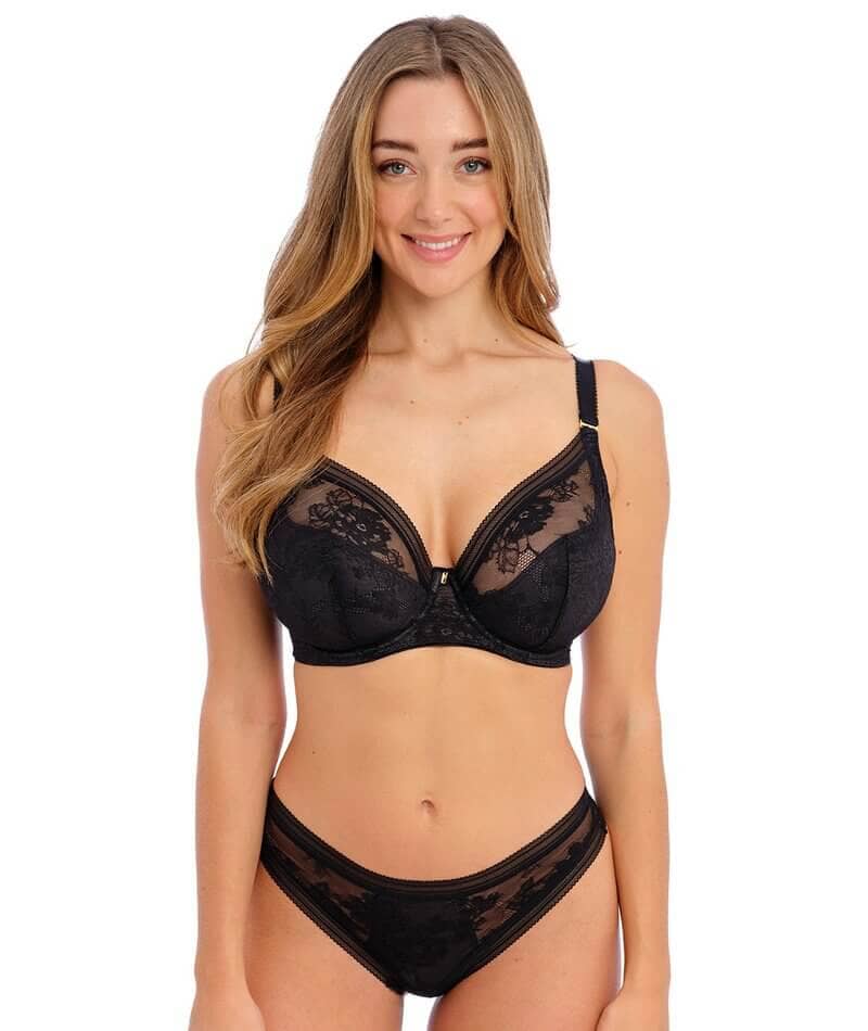 Fantasie Fusion Lace Underwire Padded Plunge Bra - Black - Image 4