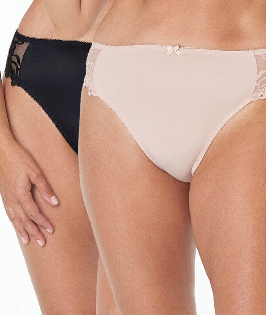 Fayreform Coral High Cut Brief 2 Pack - Black/Latte