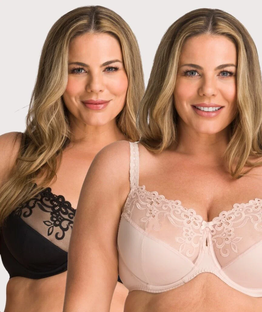 Fayreform Coral Underwire Bra 2 Pack - Black/Latte
