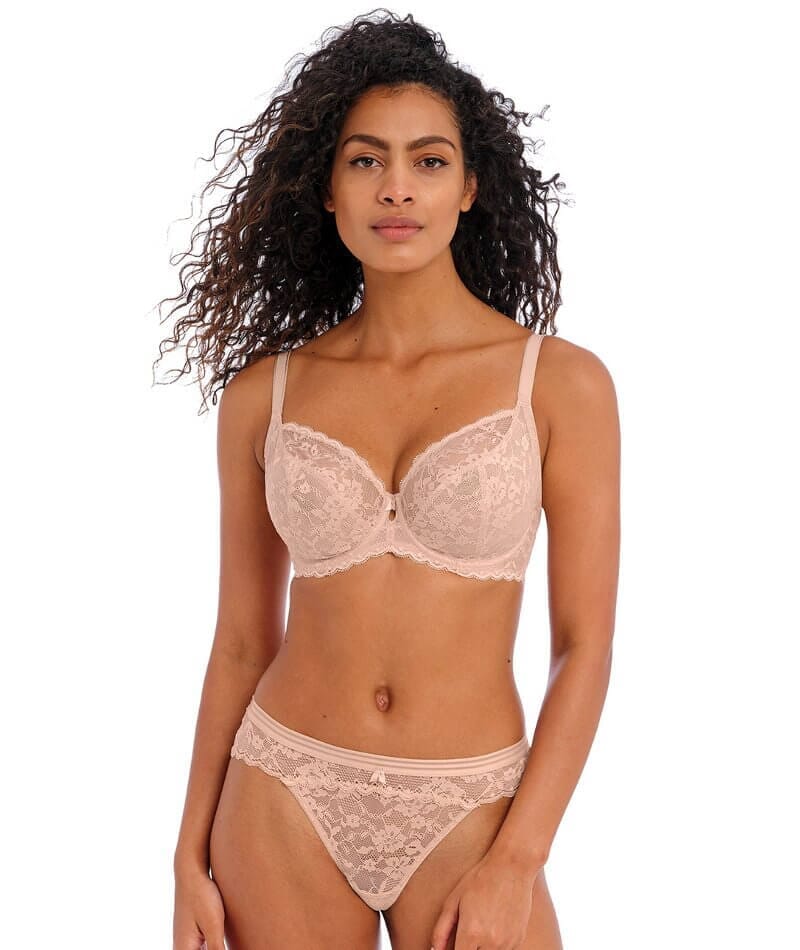 Freya Offbeat Underwired Plunge Bra - Natural Beige - Image 3