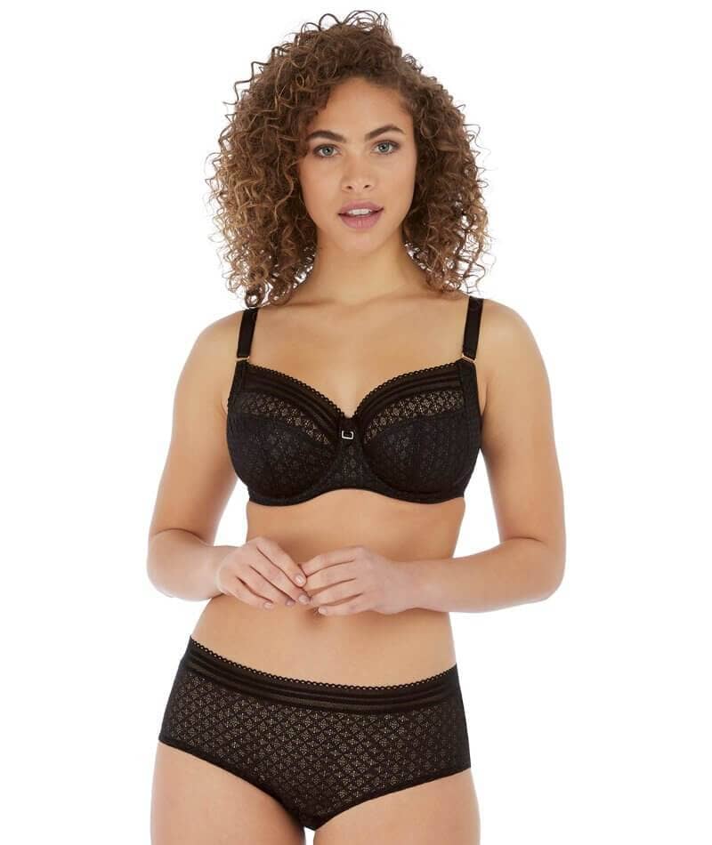 Freya Viva Underwired Side Support Bra - Lace Noir/Black - Image 5
