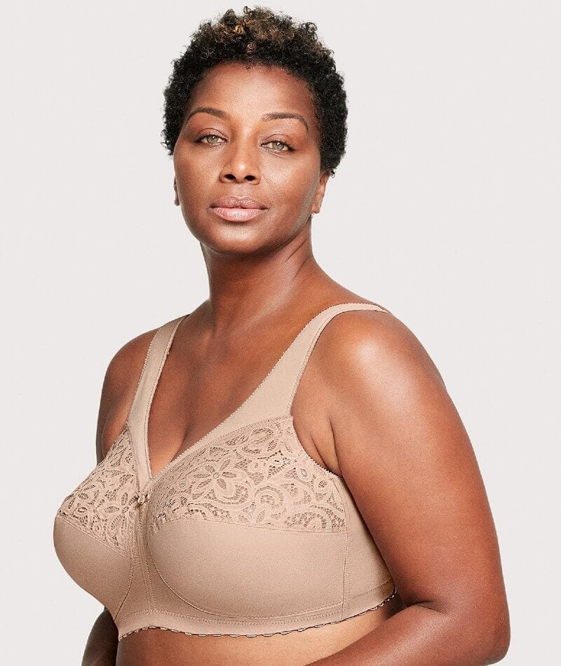 Glamorise Magiclift Cotton Support Wire-Free Bra - Cafe - Image 3