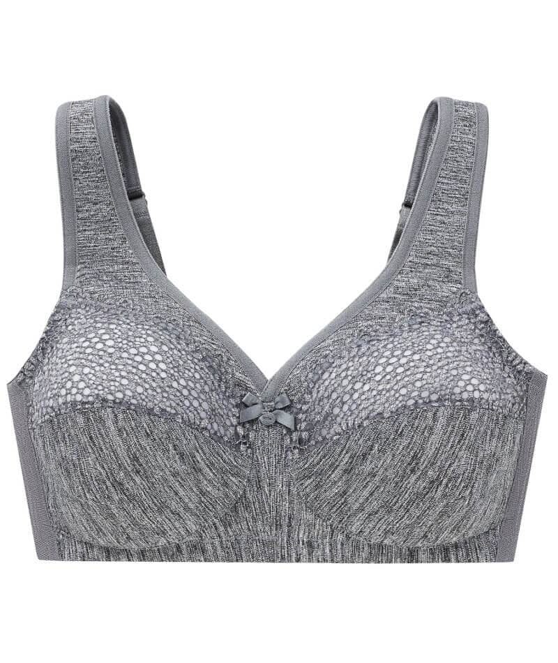 Glamorise Magiclift Moisture Control Wire-Free Bra - Gray - Image 5