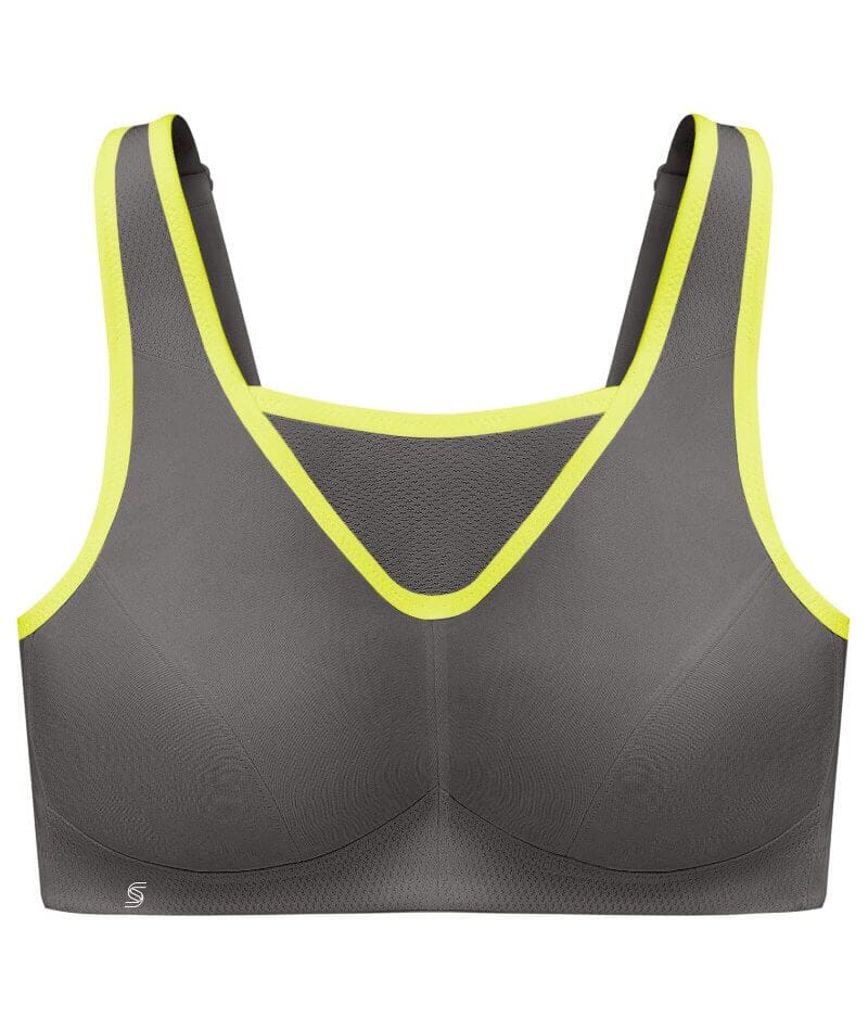 Glamorise No-Bounce Camisole Wire-Free Sports Bra - Gray/Yellow - Image 10