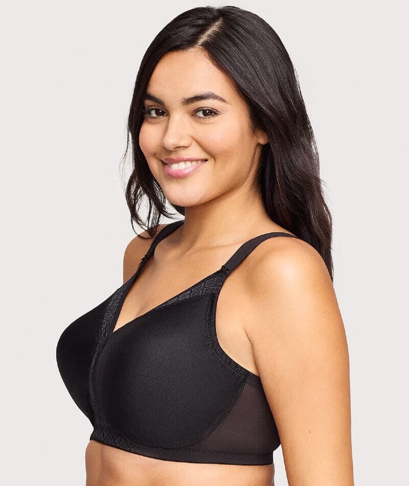 Glamorise Magiclift Seamless Support Wire-Free T-Shirt Bra - Black - Image 3
