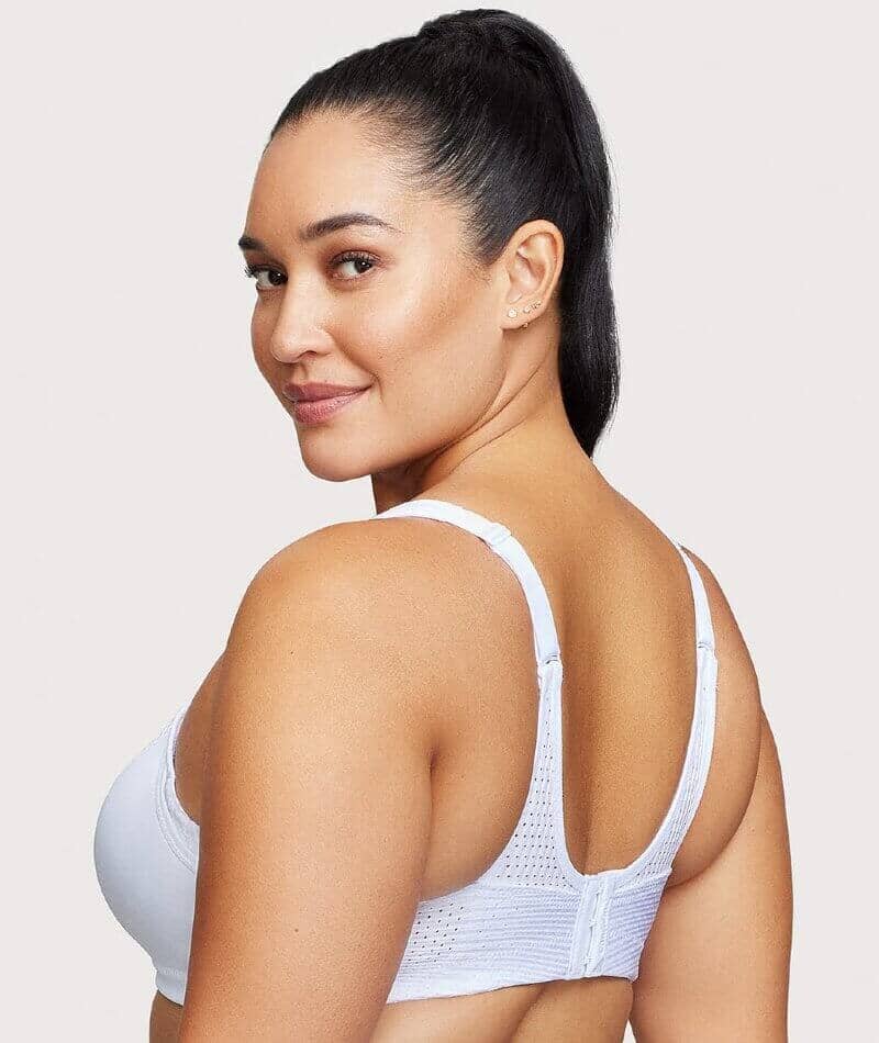 Glamorise Custom Control Wire-Free Sports Bra - White - Image 5