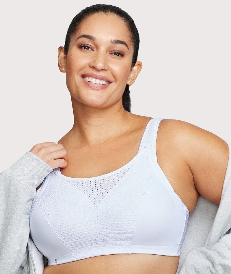Glamorise Custom Control Wire-Free Sports Bra - White - Image 8