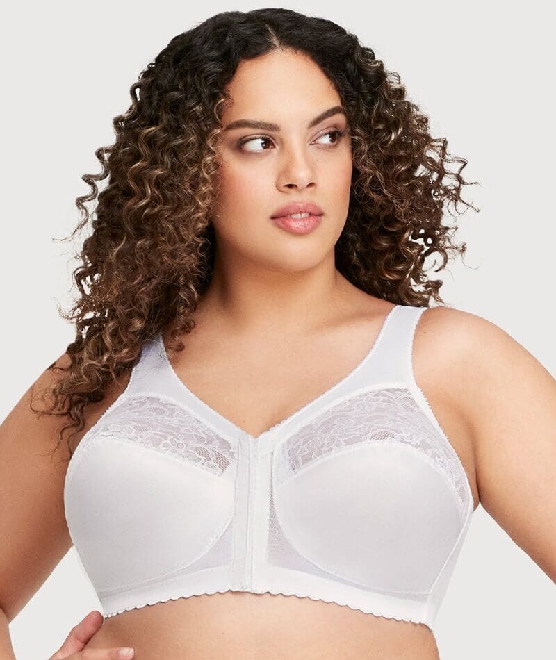 Glamorise Magiclift Front-Closure Support Wire-Free Bra - White - Image 3