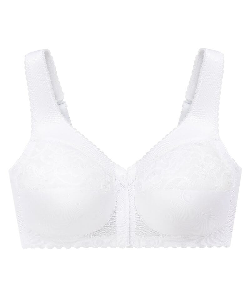 Glamorise Magiclift Front-Closure Support Wire-Free Bra - White - Image 4