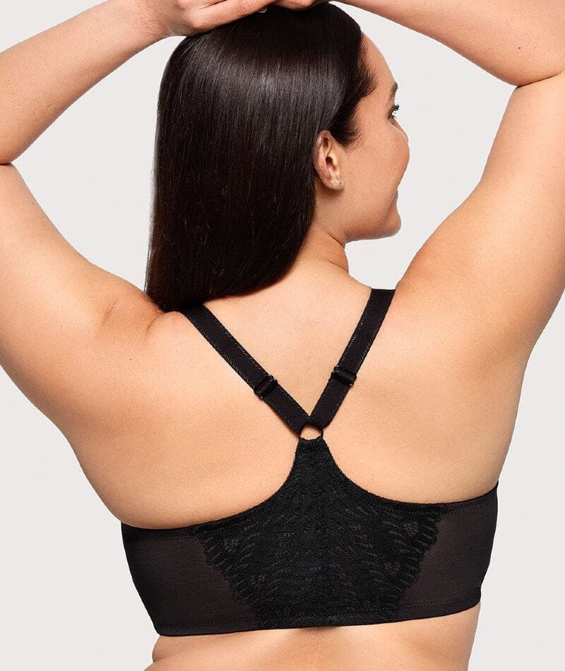 Glamorise Front-Closure T-Back WonderWire Bra - Black - Image 2