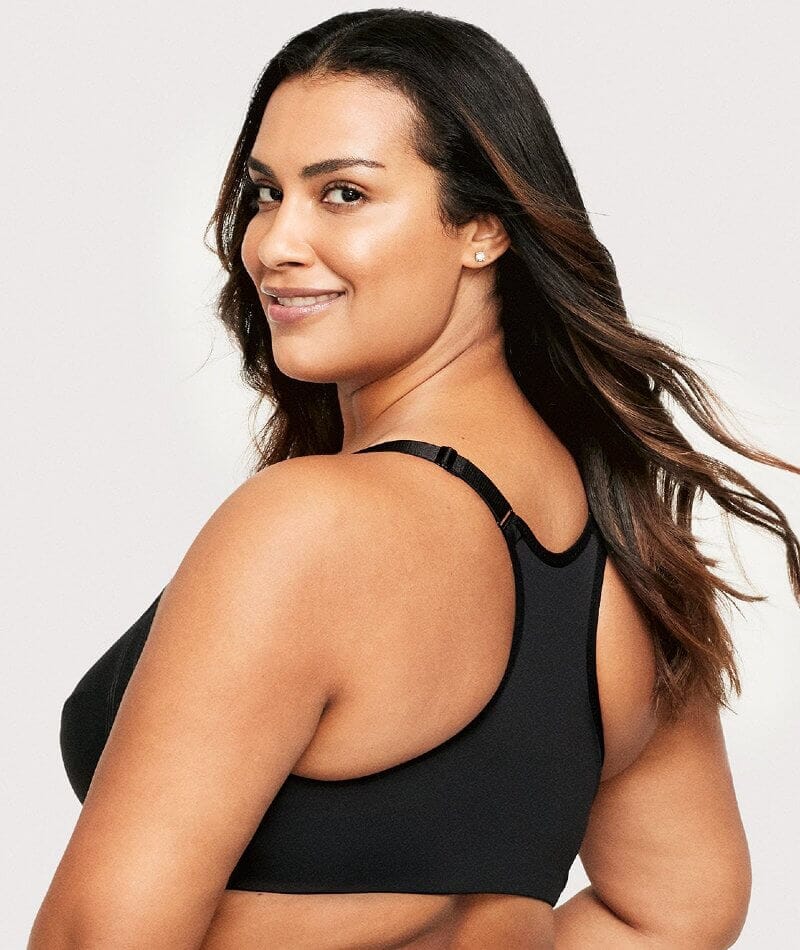 Glamorise Front-Closure Smoothing WonderWire Bra - Black - Image 2
