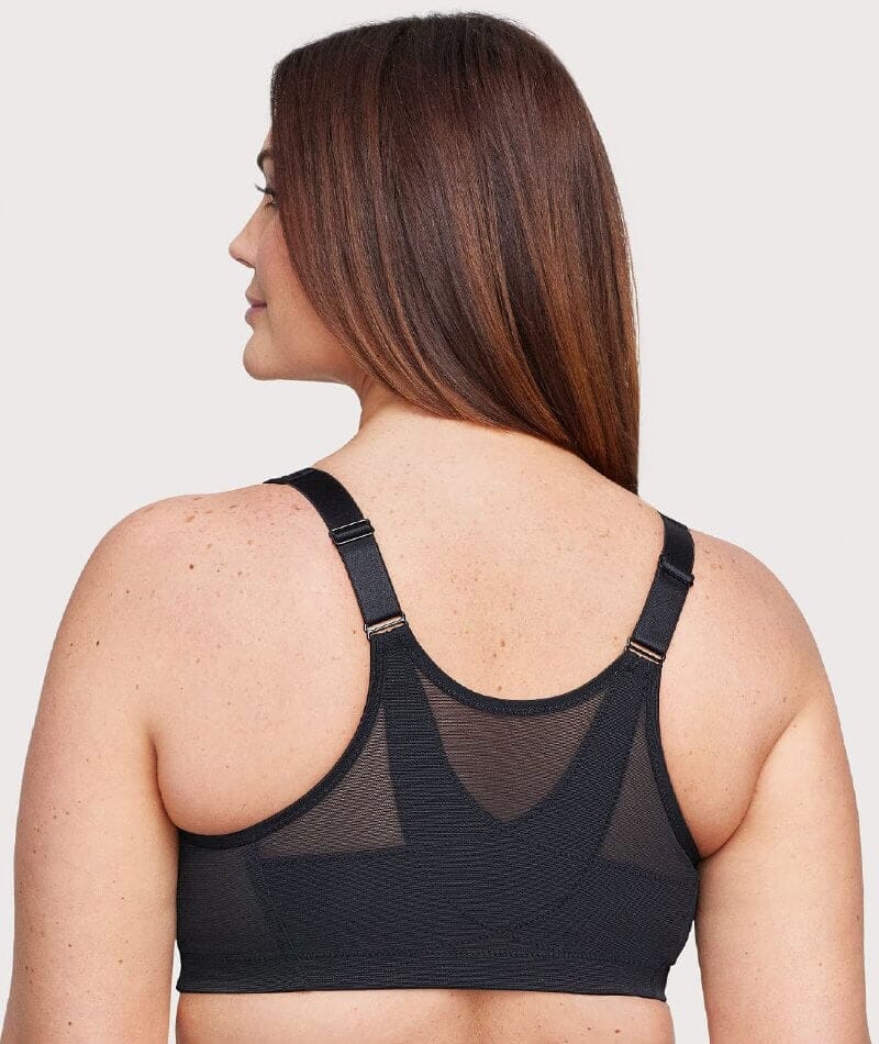 Glamorise Magiclift Front-Closure Posture Back Wire-Free Bra - Black - Image 2