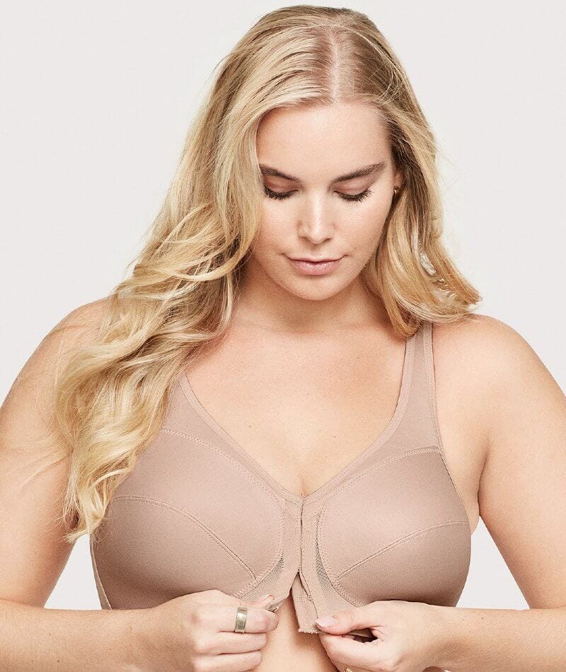 Glamorise Magiclift Front-Closure Posture Back Wire-Free Bra - Cafe - Image 3