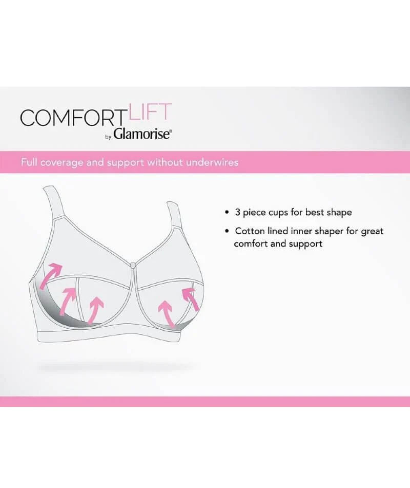 Glamorise Magiclift Front-Closure Posture Back Wire-Free Bra - White - Image 11