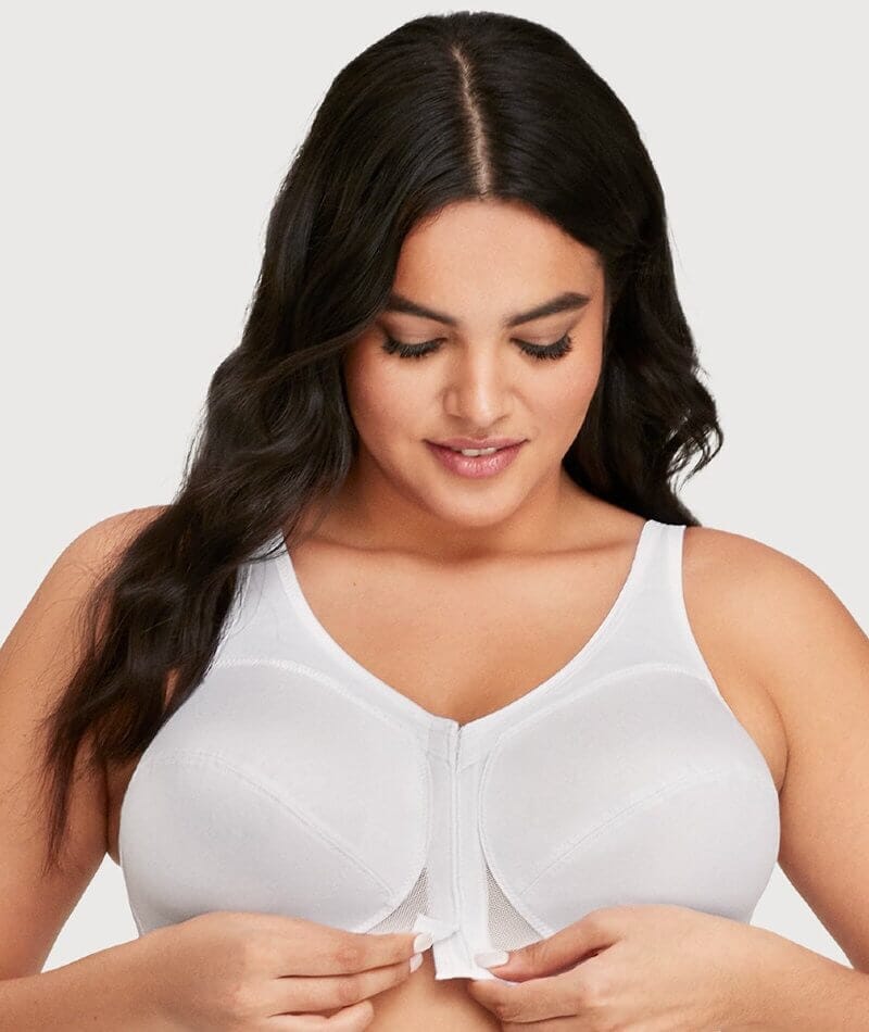 Glamorise Magiclift Front-Closure Posture Back Wire-Free Bra - White - Image 4