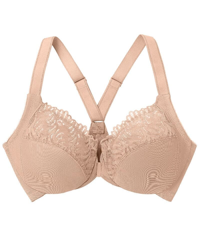 Glamorise Front-Closure T-Back WonderWire Bra - Cafe - Image 7