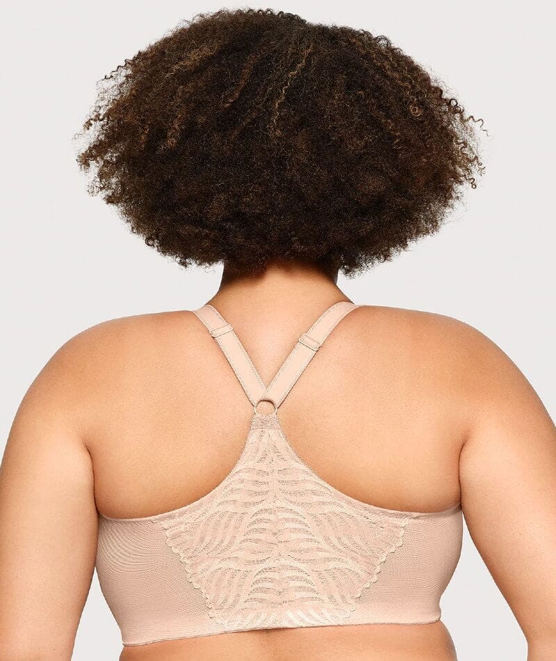 Glamorise Front-Closure T-Back WonderWire Bra - Cafe - Image 2