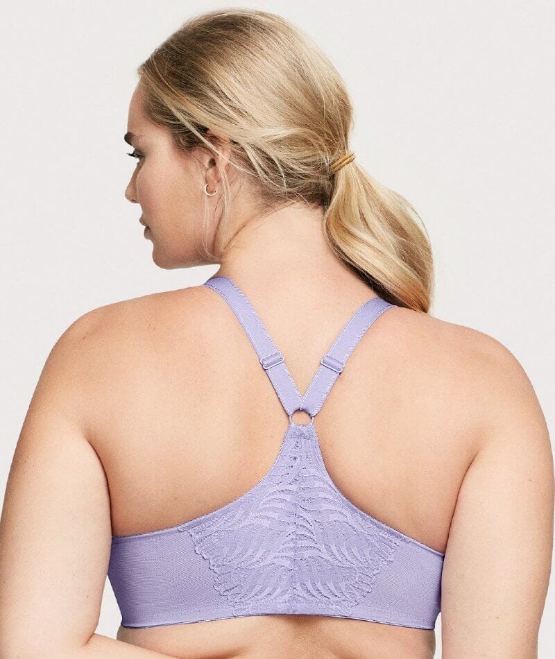 Glamorise Front-Closure T-Back WonderWire Bra - Soft Lilac - Image 4