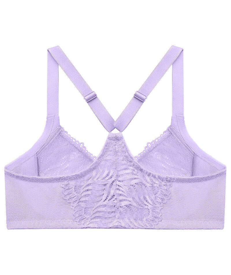 Glamorise Front-Closure T-Back WonderWire Bra - Soft Lilac - Image 8