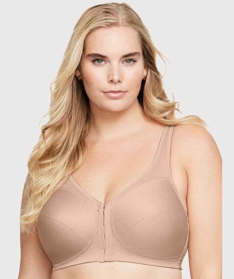 Glamorise Magiclift Front-Closure Posture Back Wire-Free Bra 2 Pack - Cafe - Image 3