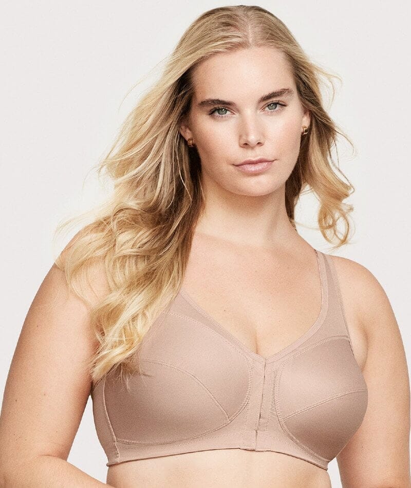 Glamorise Magiclift Front-Closure Posture Back Wire-Free Bra 2 Pack - Cafe - Image 5