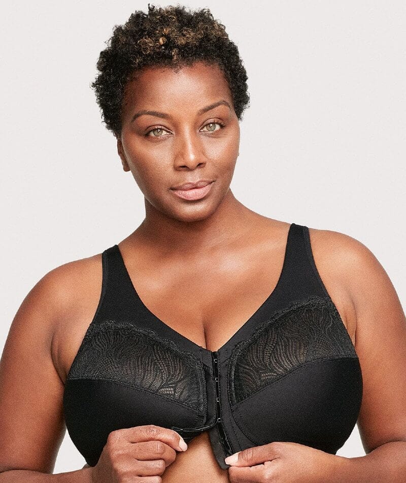 Glamorise Magiclift Natural Shape Wire-Free Front-Closure Bra - Black - Image 3