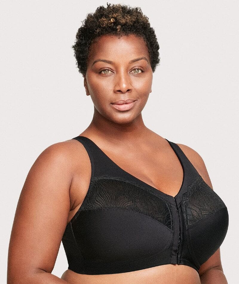 Glamorise Magiclift Natural Shape Wire-Free Front-Closure Bra - Black - Image 4
