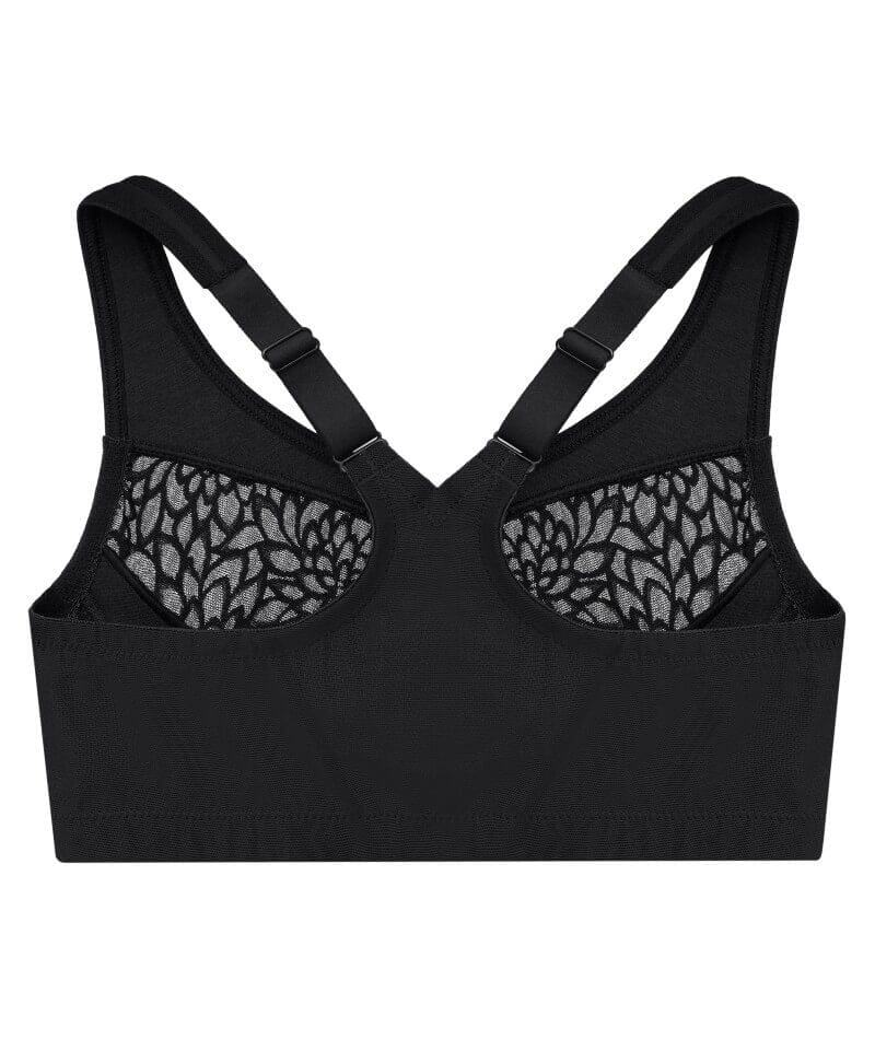 Glamorise MagicLift Wire-Free Front-Closure Racerback Bra - Black - Image 5
