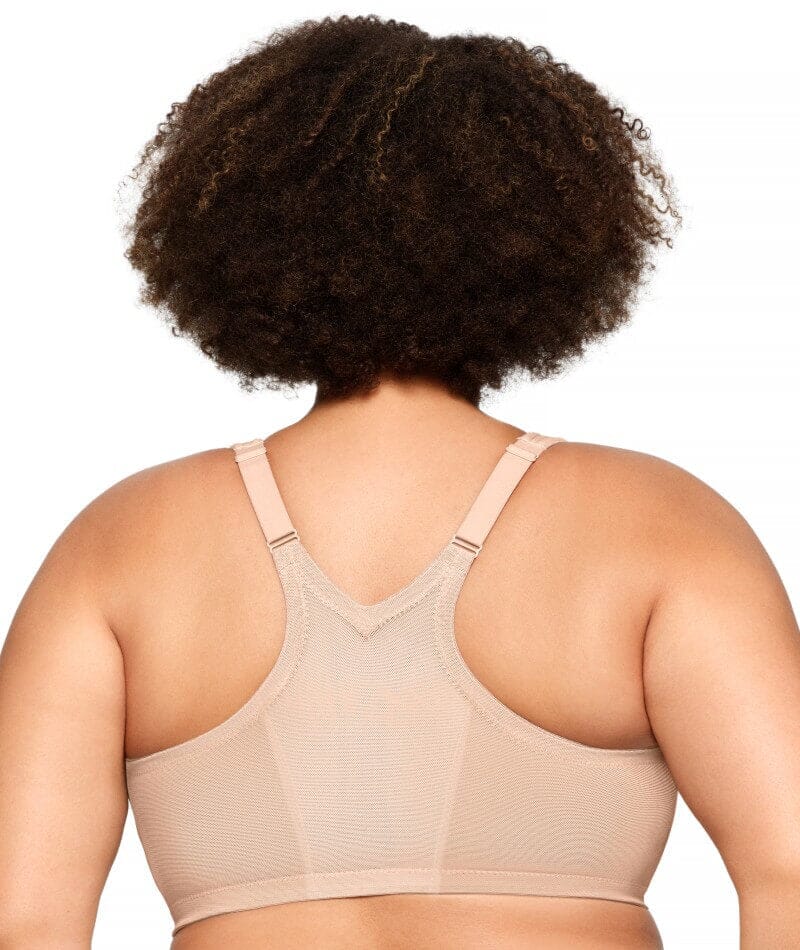 Glamorise MagicLift Wire-Free Front-Closure Racerback Bra - Cafe - Image 2