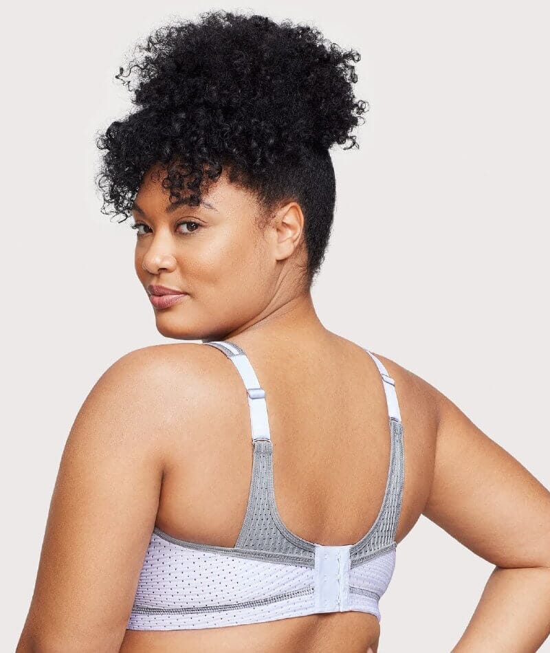 Glamorise No-Bounce Camisole Elite Wire-Free Sports Bra - White/Gray - Image 2
