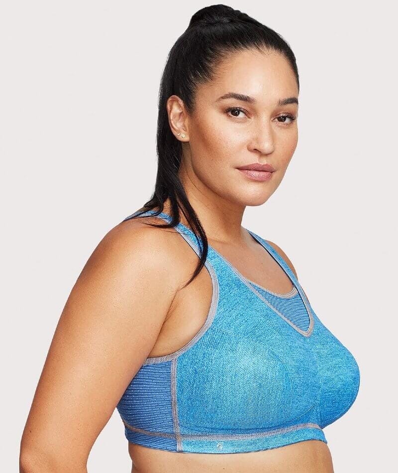 Glamorise No-Bounce Camisole Elite Wire-Free Sports Bra - Light Denim - Image 3