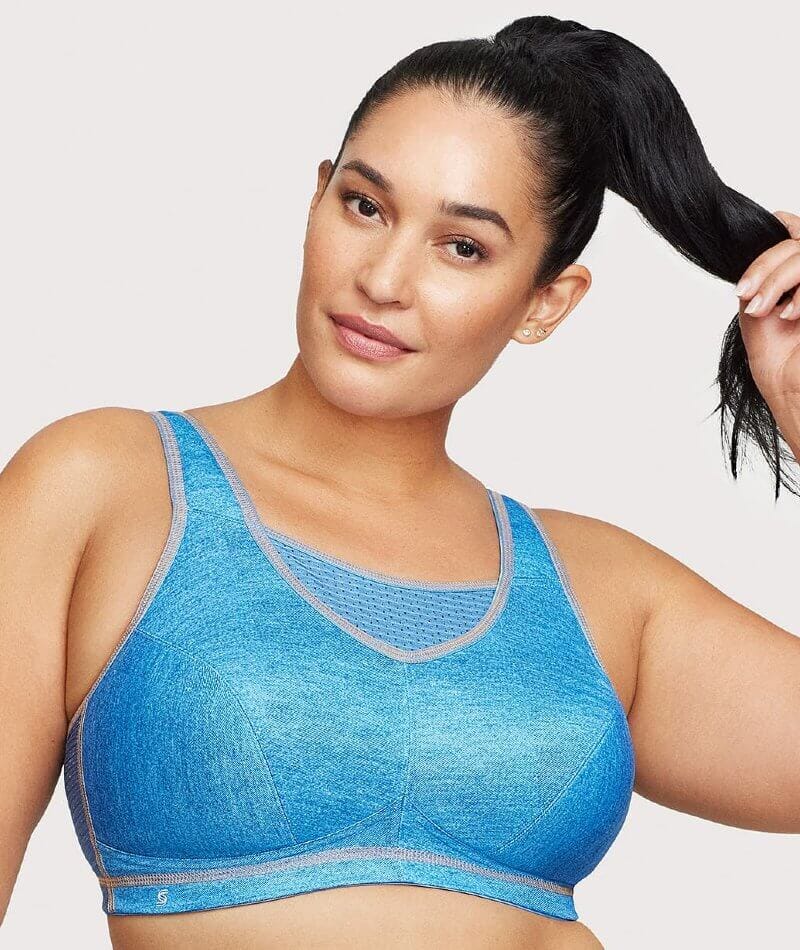 Glamorise No-Bounce Camisole Elite Wire-Free Sports Bra - Light Denim - Image 4